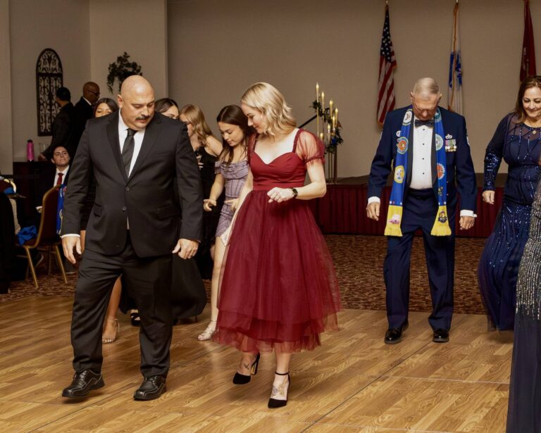 Guests and veterans dancing at the 2025 Antelope Valley Military Ball